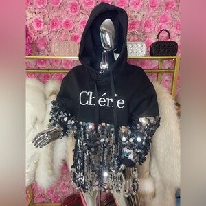 Black Chérie Sequin Hoodie